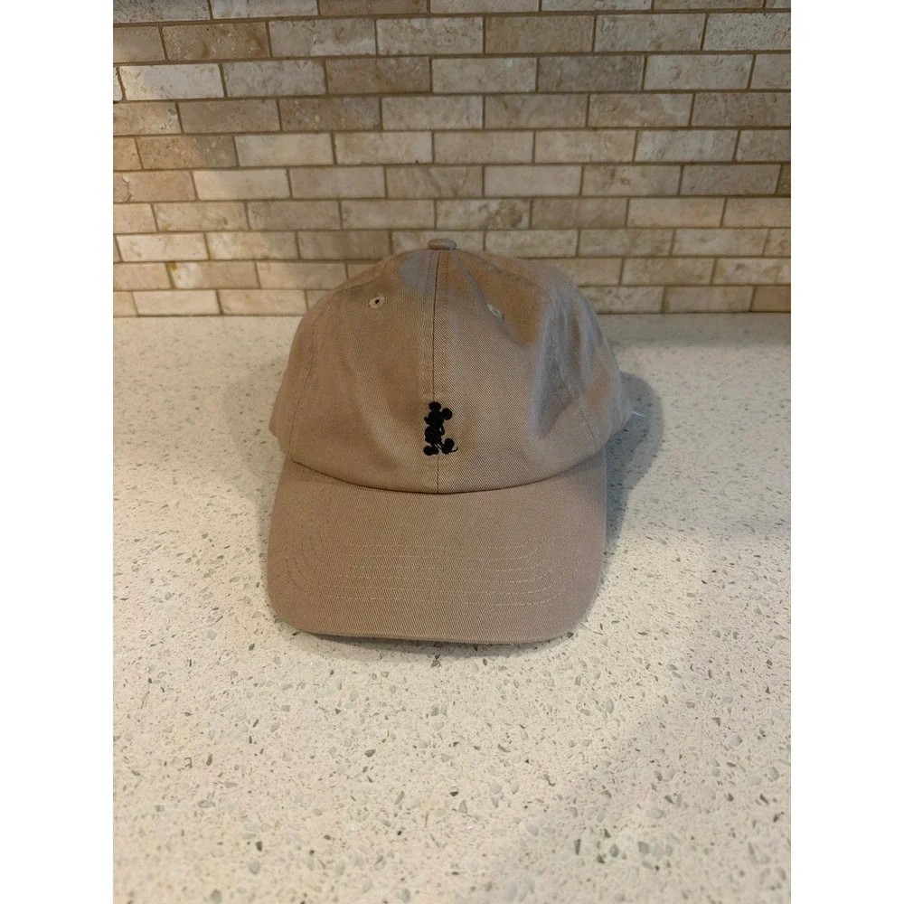 Disney Mickey Mouse Tan  Embroidered Logo Baseball Cap Adjustable Adult nwt